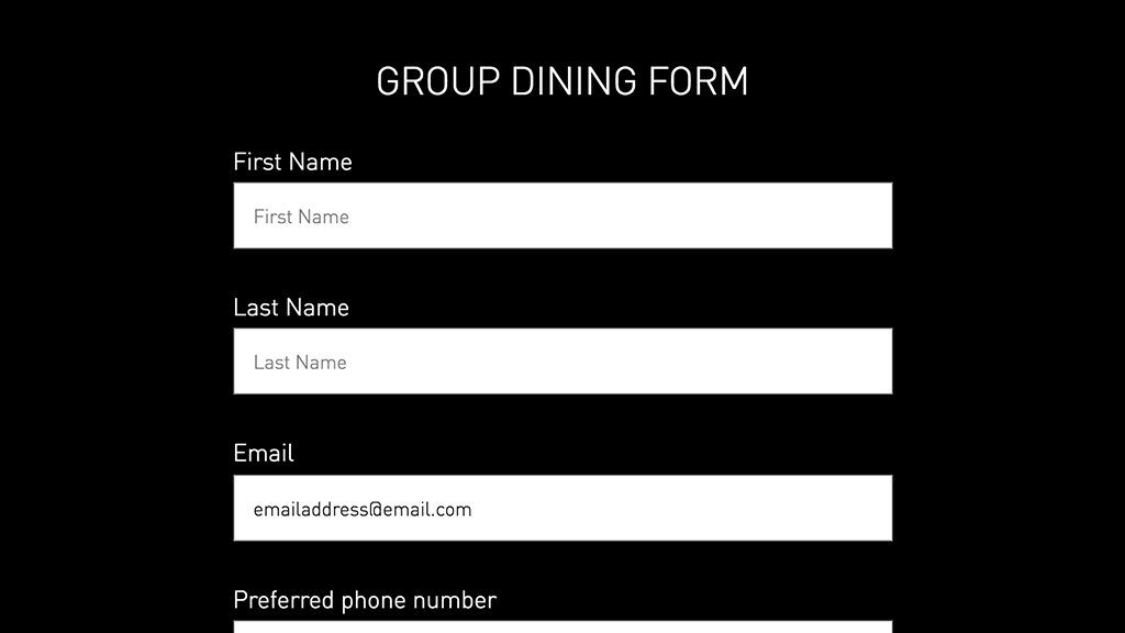 Group dining form image